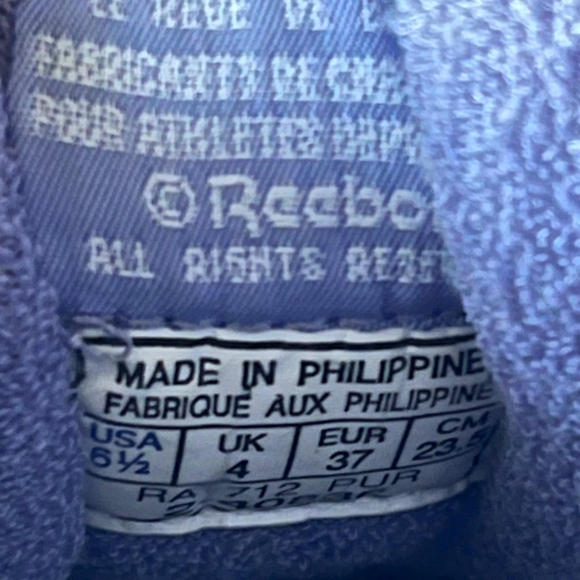 Princess Reebok Periwinkle 6.5 Women's Vintage 1980s - Picture 4 of 7